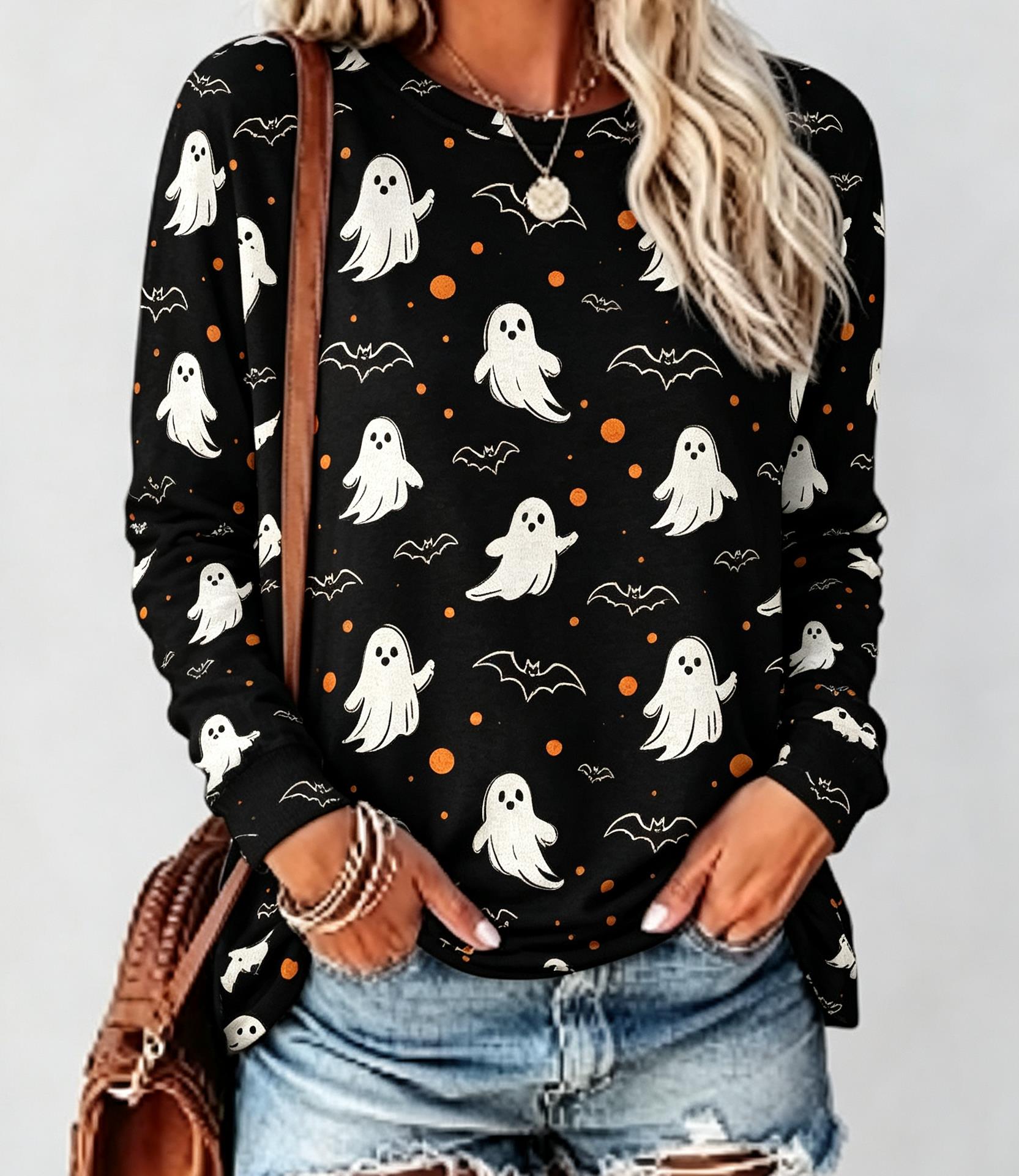 Atasan Wanita Motif Halloween  - T-Shirts ulasan dan harga