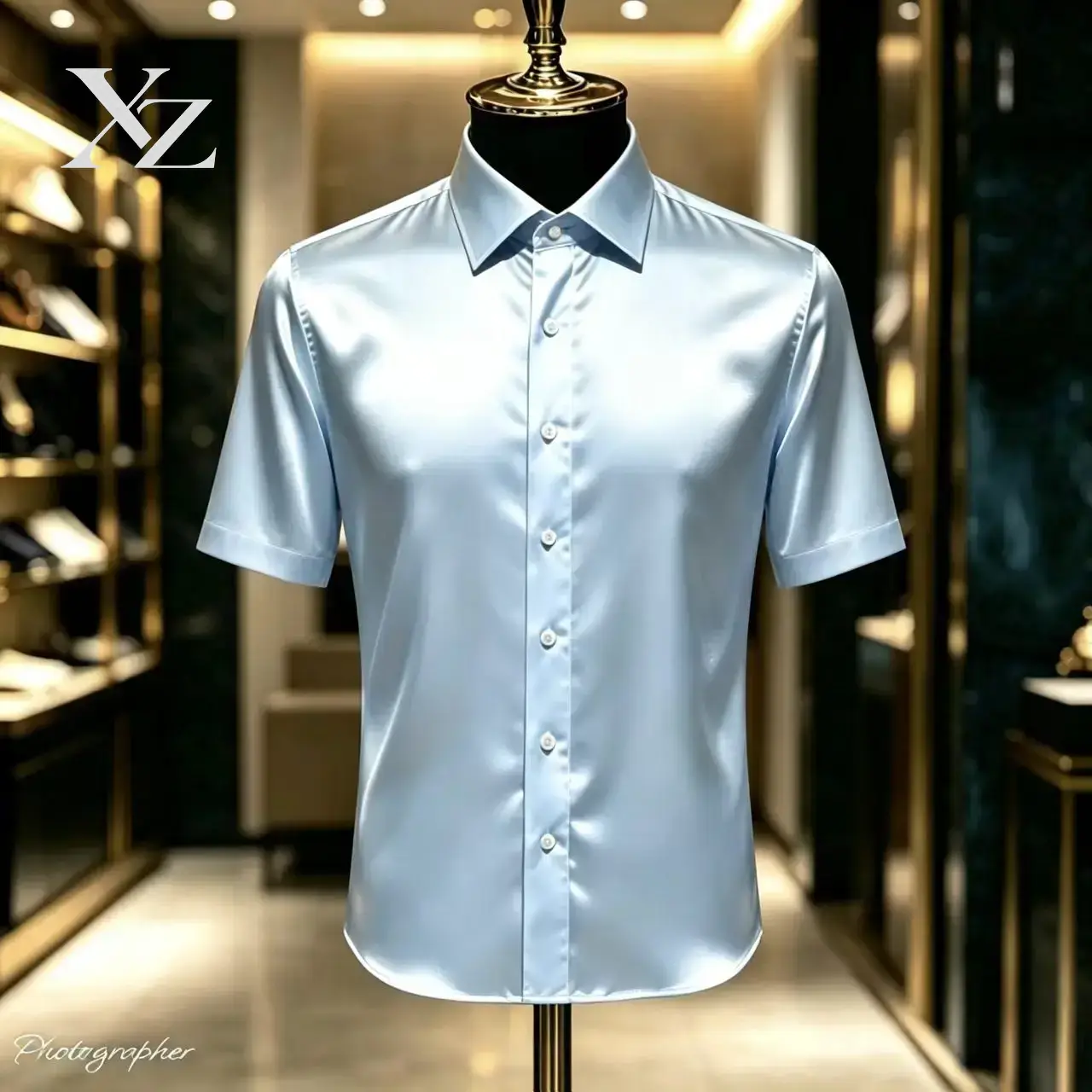 Kemeja Pria Premium dengan Bah - Mens Satin Silk Dress Shirt ulasan dan harga