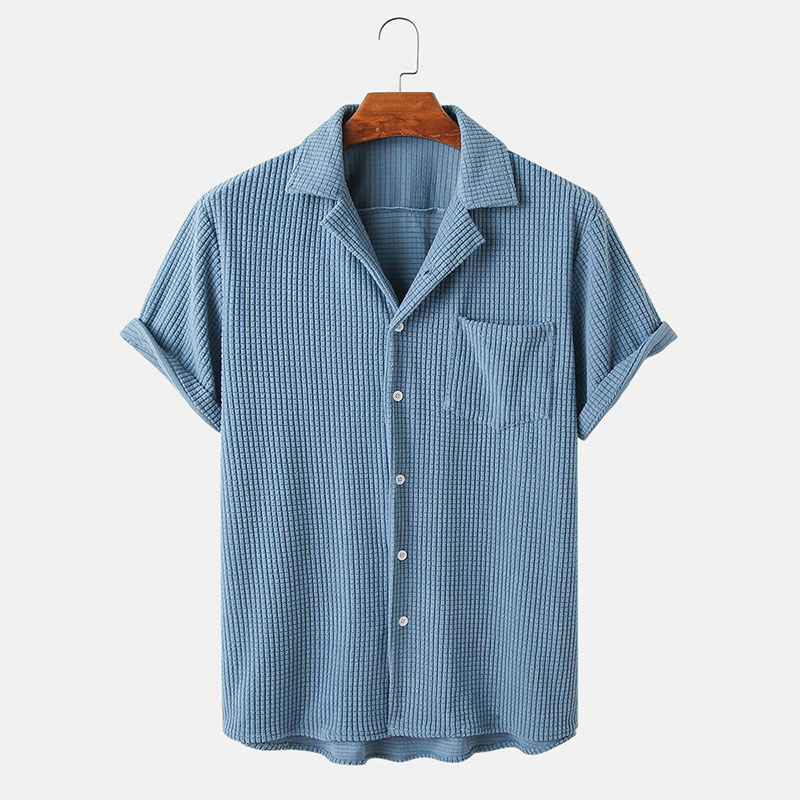 Pakaian mewah pria, musim pana - Corduroy Button Up Shirt Men ulasan dan harga