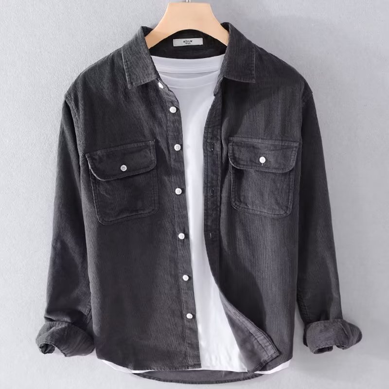 Kemeja Corduroy Pria, Warna Po - Corduroy Button Up Shirt Men ulasan dan harga